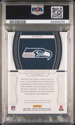 2022 National Treasures Treasured Patches Tyler Lockett Holo Silver /25 PSA 9 - Image 2