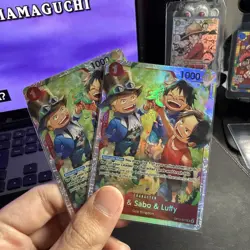 Ace & Sabo & Luffy - One Piece TCG OP13-007 Carrying On His Will SR Foil NM/M x2 - Image 1