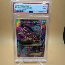 2016 POKEMON XY STEAM SIEGE #112 FULL ART M GARDEVOIR EX PSA 9 - Image 1