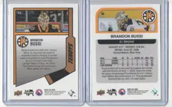 Brandon Bussi 2 card lot 2023-24 Upper Deck AHL #98 Tendys Carolina Hurricanes - Image 2