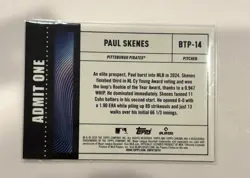 2026 Topps Chrome Paul Skenes Big Ticket Player Card #BTP-14 Pirates - Image 2