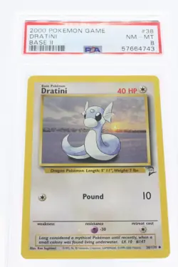 PSA 8 NEAR MINT-MINT 2000 Pokemon Game Base II #38 Dratini !!! - Image 1