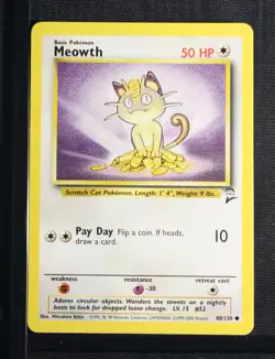 PSA 9 MINT 2000 Pokemon Game Base II #80 Meowth !!! - Image 3