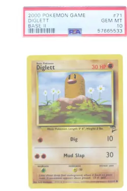 PSA 10 GEM MINT 2000 Pokemon Game Base II #71 Diglett !!! - Image 1