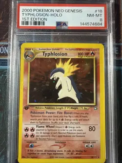 TYPHLOSION 2000 Pokemon Neo Genesis 1st Edition Holo PSA 8 NM - Image 1