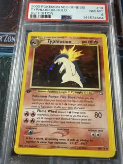 TYPHLOSION 2000 Pokemon Neo Genesis 1st Edition Holo PSA 8 NM - Image 3
