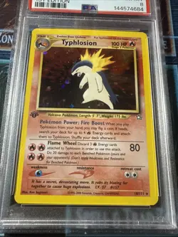 TYPHLOSION 2000 Pokemon Neo Genesis 1st Edition Holo PSA 8 NM - Image 5