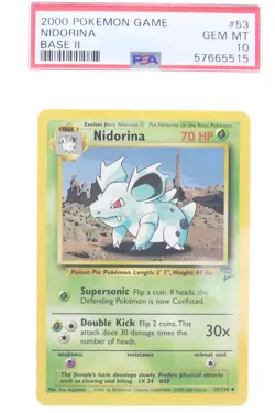 PSA 10 GEM MINT 2000 Pokemon Game Base II #53 Nidorina !!! - Image 1