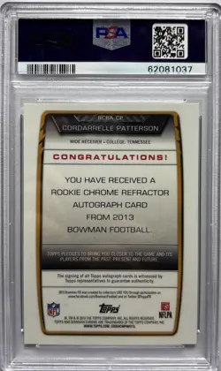 2013 Bowman Chrome Cordarrelle Patterson Auto Refractor PSA 10 RC #CP - Image 2