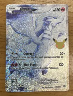 Pokemon TCG Reshiram Celebrations: Classic Collection 113/114 Holo Ultra Rare MP - Image 1