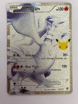Reshiram 113/114 Classic Collection Celebrations: Classic Collection Pokemon NM - Image 1