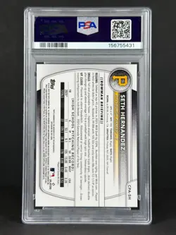 Seth Hernandez 2025 Bowman Draft Chrome 1st Bowman AUTO #CPA-SH Pirates PSA 9 MT - Image 2