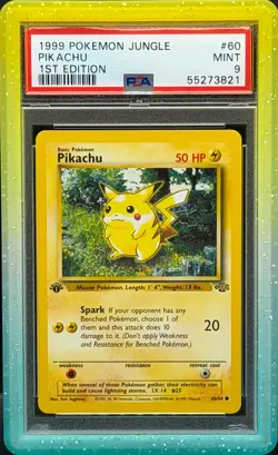 1999 Pokemon Jungle Pikachu 1st Edition #60/64 PSA 9 Mint - Image 1