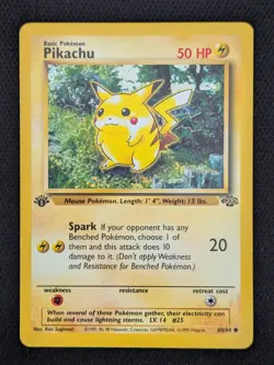 1st Edition Pikachu 60/64 Jungle WOTC 1999 Pokemon Card TCG - Image 1