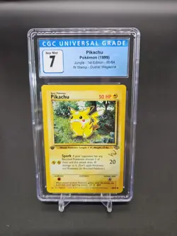 CGC 7 1999 Pokemon Pikachu 60/64 Jungle 1st Edition With Stamp Duelist Magazine - Image 2