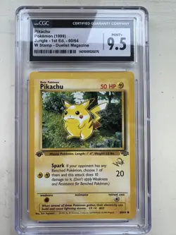 Pokemon 1999 Jungle - 1st Edition Pikachu CGC 9.5 WOTC Stamped Promo Card 60/64 - Image 1