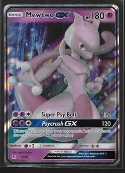 Mewtwo GX - 31/68 - Pokemon Hidden Fates Sun & Moon Ultra Rare Card NM - Image 1