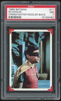 1966 Topps Batman Riddler Back #11 Studious Crime-Fighter PSA 7 *2482 - Image 1