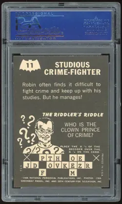 1966 Topps Batman Riddler Back #11 Studious Crime-Fighter PSA 7 *2482 - Image 2