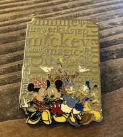 EUC DISNEYLAND MICKEY MOUSE AND FRIENDS FAMILY WORDS DISNEY PIN TRADING - Image 1