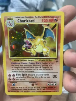 Charizard Base Set 2 Holo Rare 004/130 Vintage WOTC Charizard SWIRL 💫 - Image 2
