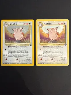 Rare Clefable Holo 1/64 + Non Holo 17/64 from the 1999 Jungle set - Vintage NM - Image 1