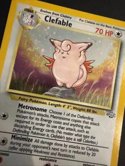 Rare Clefable Holo 1/64 + Non Holo 17/64 from the 1999 Jungle set - Vintage NM - Image 3