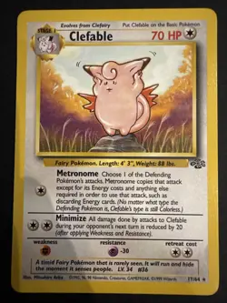 Rare Clefable Holo 1/64 + Non Holo 17/64 from the 1999 Jungle set - Vintage NM - Image 5