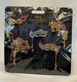 Disney Designer Collection Series 2 Midnight Masquerade Pin Set Of 5 Limited Ed. - Image 1