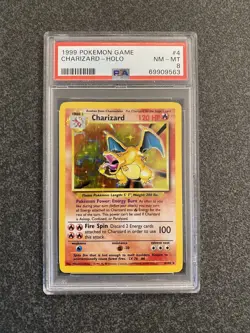 🔥 Charizard HOLO Base Set 1999 PSA 8 Near Mint NM 4/102 Pokemon Card - Image 1