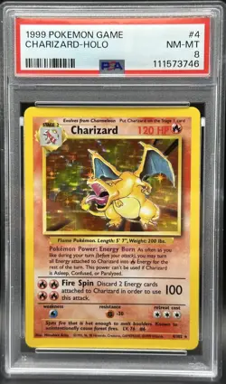 Wizards of the Coast 1999 Pokemon TCG Base Set Charizard 4/102 Holo PSA 8 🔥 - Image 1