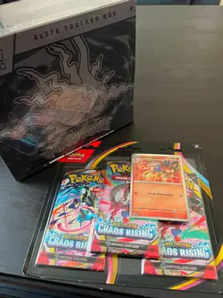 Pokemon TCG Pitch Black ETB + Chaos Rising Triple Booster Charmeleon Promo NEW - Image 4