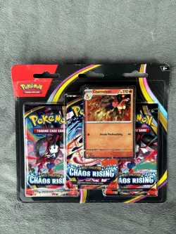 Pokemon TCG Chaos Rising Triple Blister Pack Charmeleon Promo Sealed Damaged - Image 1