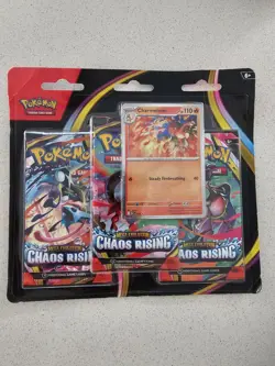 Pokemon TCG Mega Evolution - Chaos Rising - 3 Pack Blister with Charmeleon promo - Image 1