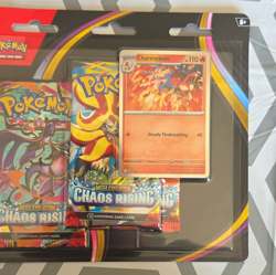 Pokemon TCG Mega Evolution: Chaos Rising 3-Pack Booster Blister Charmeleon Promo - Image 1