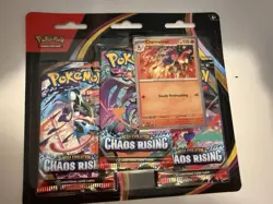 Pokemon TCG Mega Evolution—Chaos Rising 3-Pack Blister Booster Charmeleon Promo - Image 1
