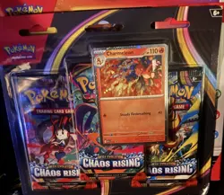 Pokemon TCG: Mega Evolution - Chaos Rising 3-Pack Blister with Charmeleon Promo - Image 2
