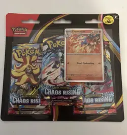 Pokemon TCG Mega Evolution: Chaos Rising 3-Pack Blister Charmeleon Promo - Image 1