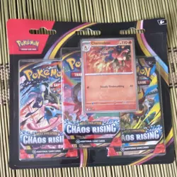Pokemon TCG Chaos Rising 3-Pack Booster Blister w/ Charmeleon Promo - Image 1