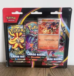 Pokemon TCG Mega Evolution: Chaos Rising 3 Booster Packs Charmeleon Promo EN 6+ - Image 1