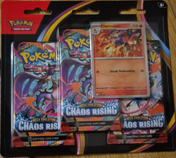 Pokemon TCG Mega Evolution—Chaos Rising 3-Pack Blister Charmeleon Promo - Image 1