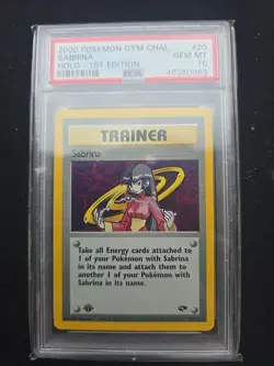 Pokemon Sabrina Gym Challenge 1st Edition Holo Rare # 20/132 PSA 10 Gem Mint - Image 1