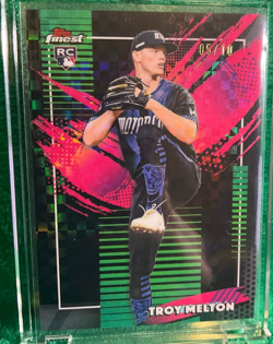 2026 Topps Troy Melton /10 RC RARE X-Fractor Rookie Card Finest Black SSP Tigers - Image 1