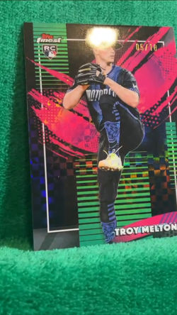 2026 Topps Troy Melton /10 RC RARE X-Fractor Rookie Card Finest Black SSP Tigers - Image 2