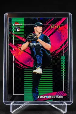 2026 Topps Troy Melton /10 RC RARE X-Fractor Rookie Card Finest Black SSP Tigers - Image 3