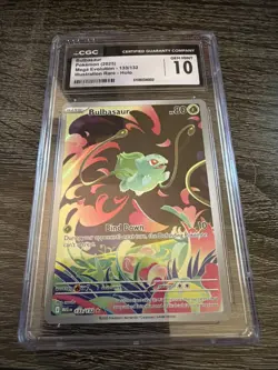 2025 Pokemon Mega Evolution Bulbasaur Illustration Rare #133/132 CGC 10 Gem Mint - Image 1