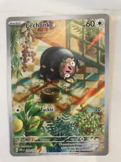 Pokemon TCG Obsidian Flames Lechonk 209/197 Illustration Rare Full Art Holo 60HP - Image 1