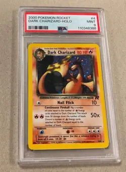 2000 Team Rocket #4 Dark Charizard Holo PSA 9 Mint Pokemon Card - Image 1