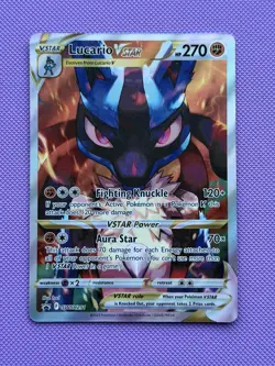 Pokemon Card TCG Crown Zenith Lucario VSTAR Holo Black Star Promo Card SWSH291 - Image 1