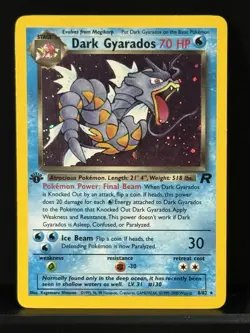 Wizards of the Coast Pokemon Dark Gyarados Team Rocket 1st Edition Holo 8/82 - Image 1